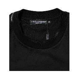Black Cotton Embroidered DG Logo Pocket T-shirt