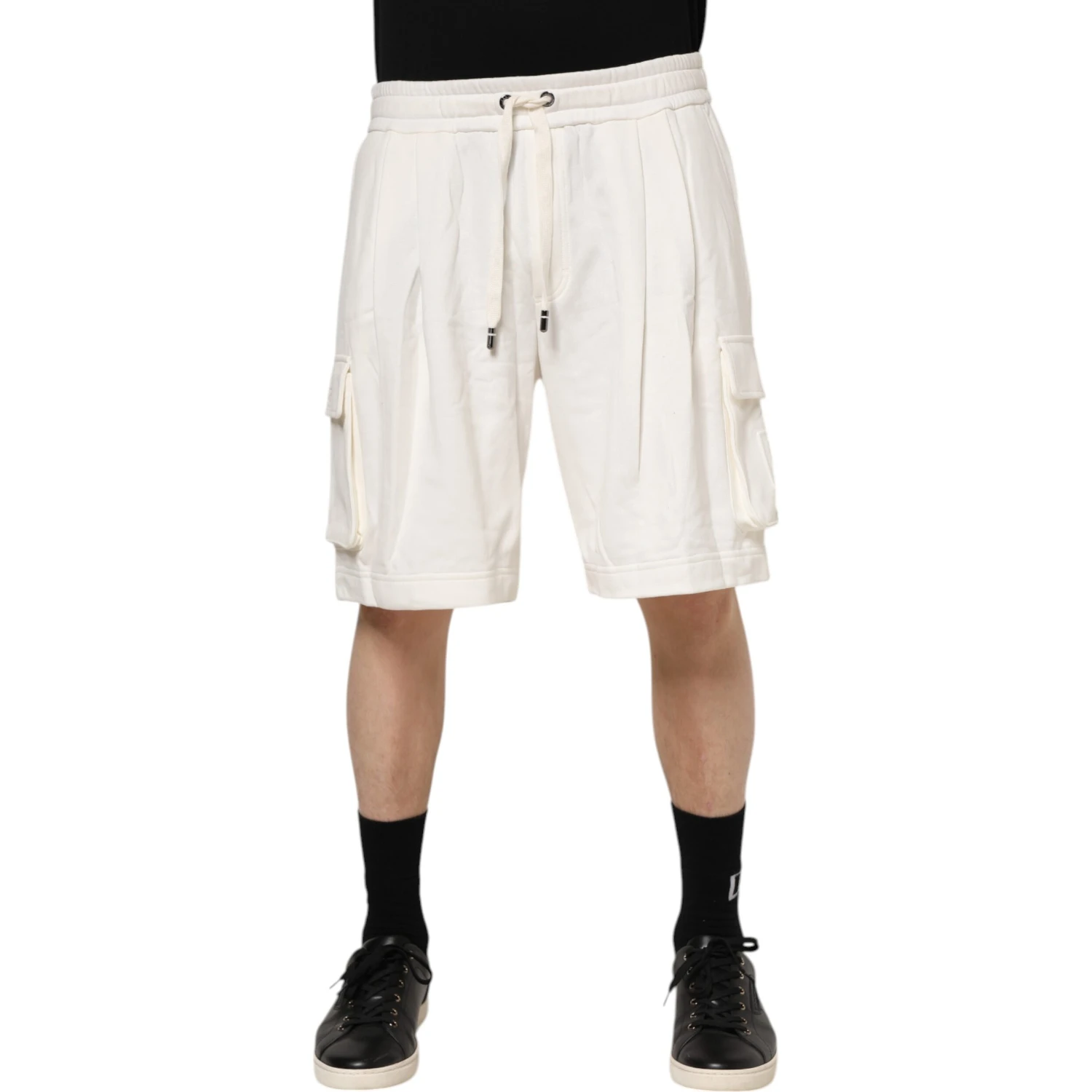 White Cotton Cargo Bermuda Sweatshorts Shorts