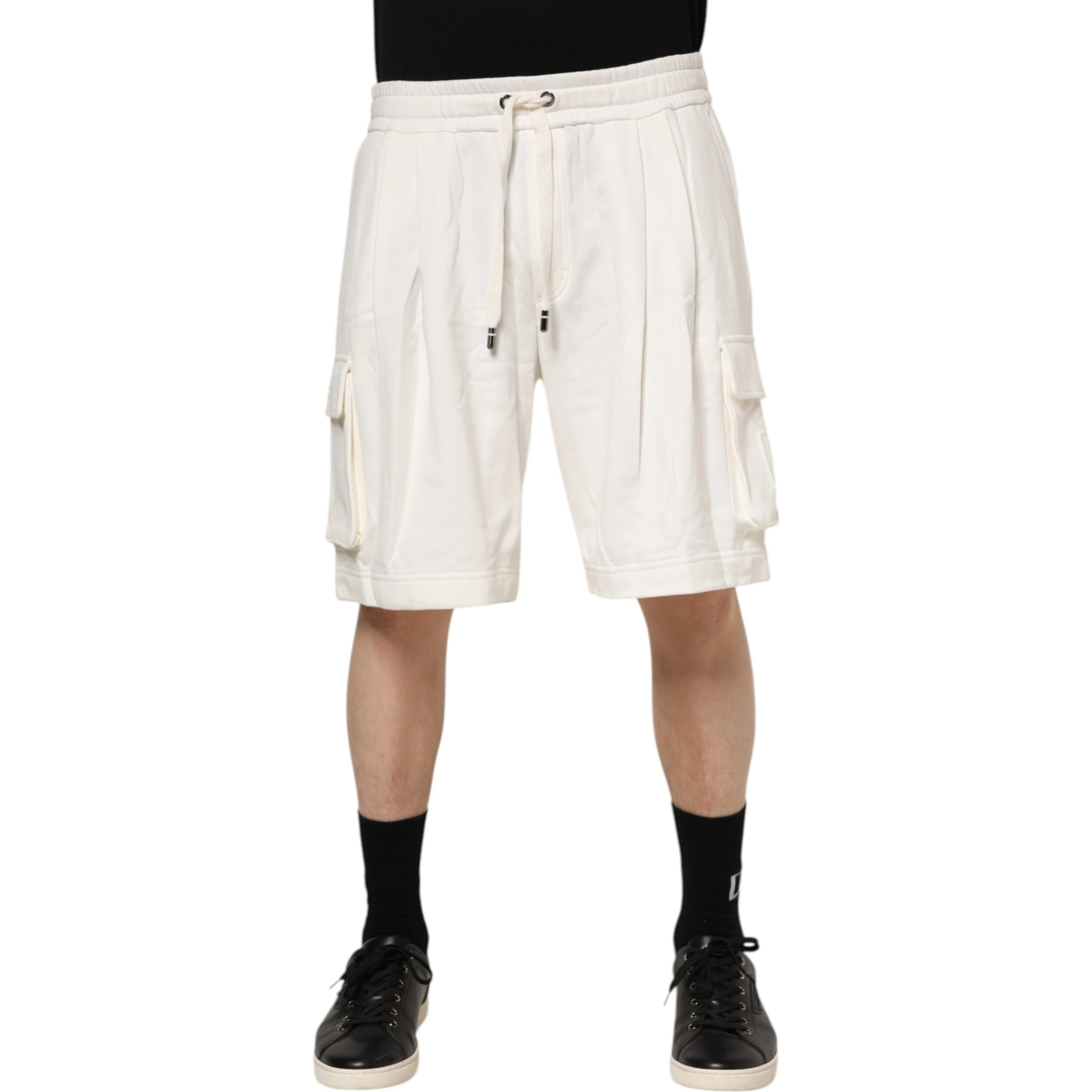 White Cotton Cargo Bermuda Sweatshorts Shorts