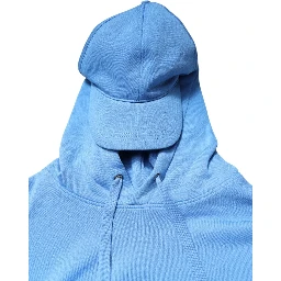 Blue Cotton Hooded Men Sportswear One Size Vest
