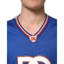Blue Cotton DG Logo Mesh Jersey T-shirt