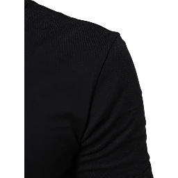 Black Cotton Plain V-Neck Men Shirt T-shirt