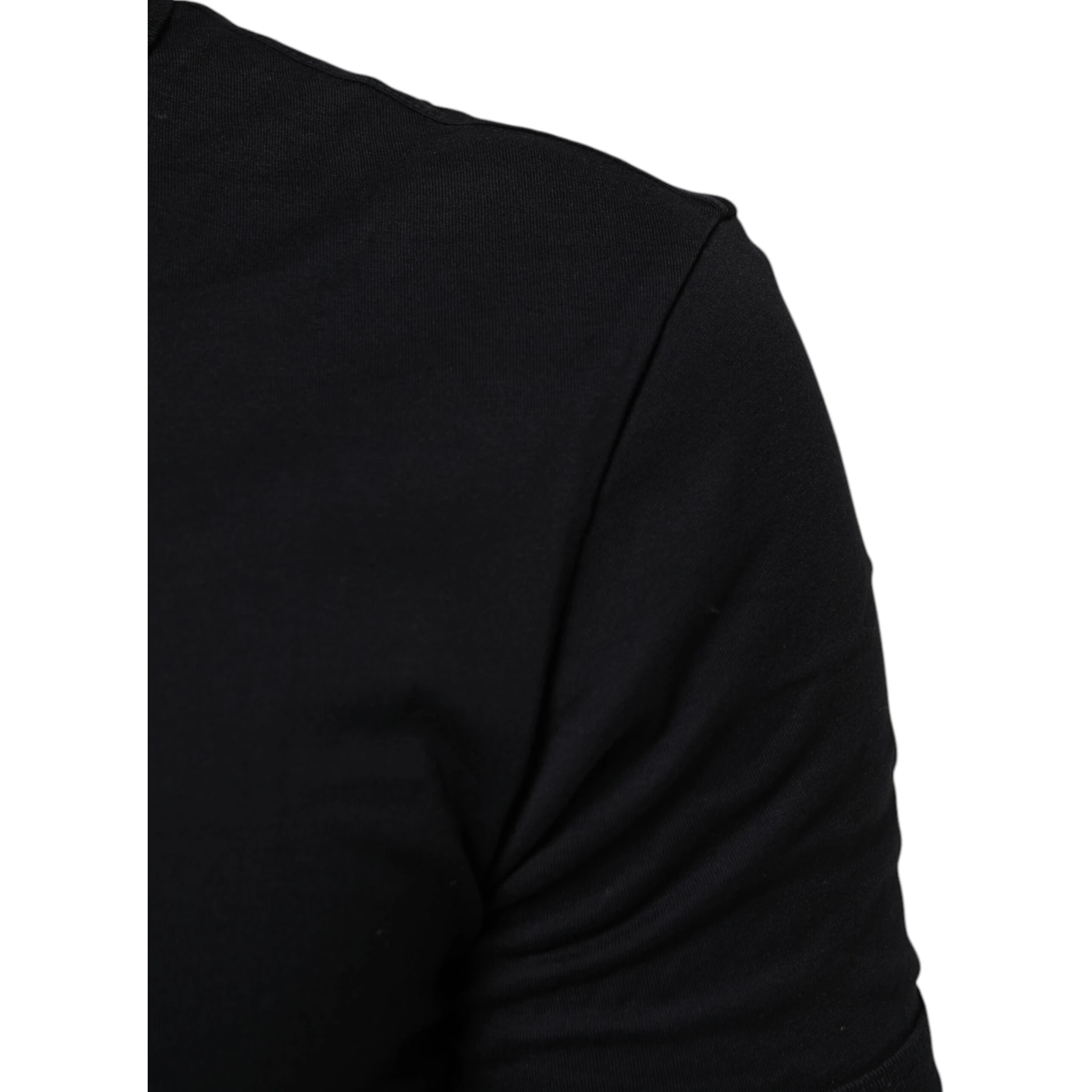 Black Cotton Plain V-Neck Men Shirt T-shirt