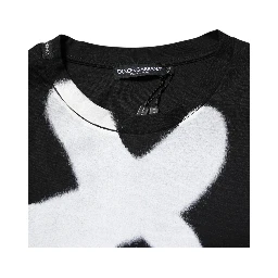 Black Cotton DG Logo Graffiti Short Sleeve T-shirt