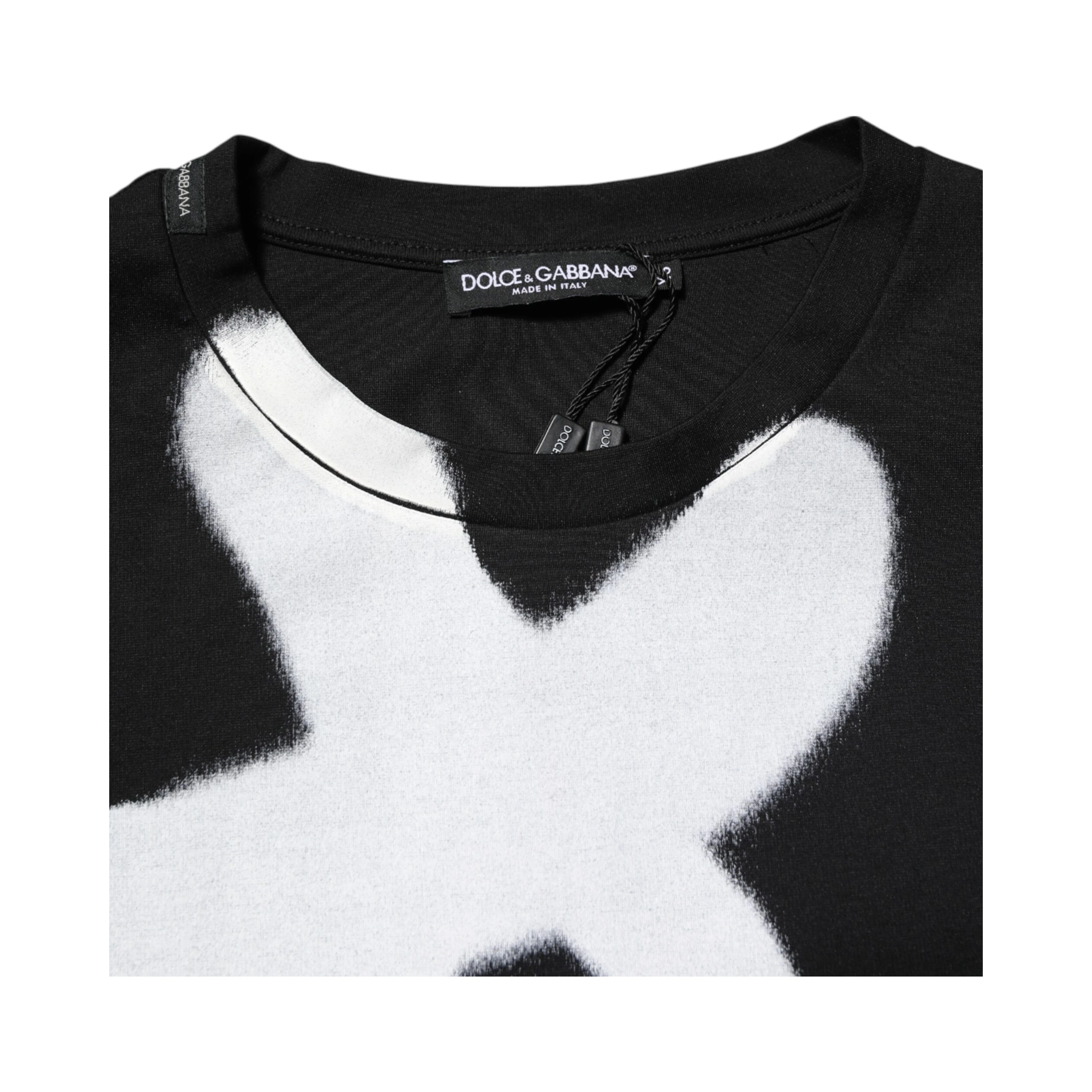 Black Cotton DG Logo Graffiti Short Sleeve T-shirt