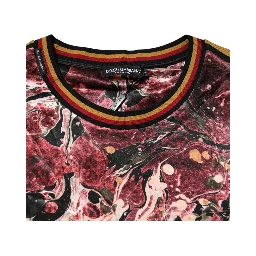 Multicolor Polyester Marble Print Oversize T-shirt