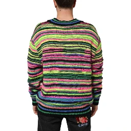 Multicolor DG Logo V-Neck Knit Pullover Sweater