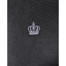 Gray Cotton Crown Collared Men Polo T-shirt
