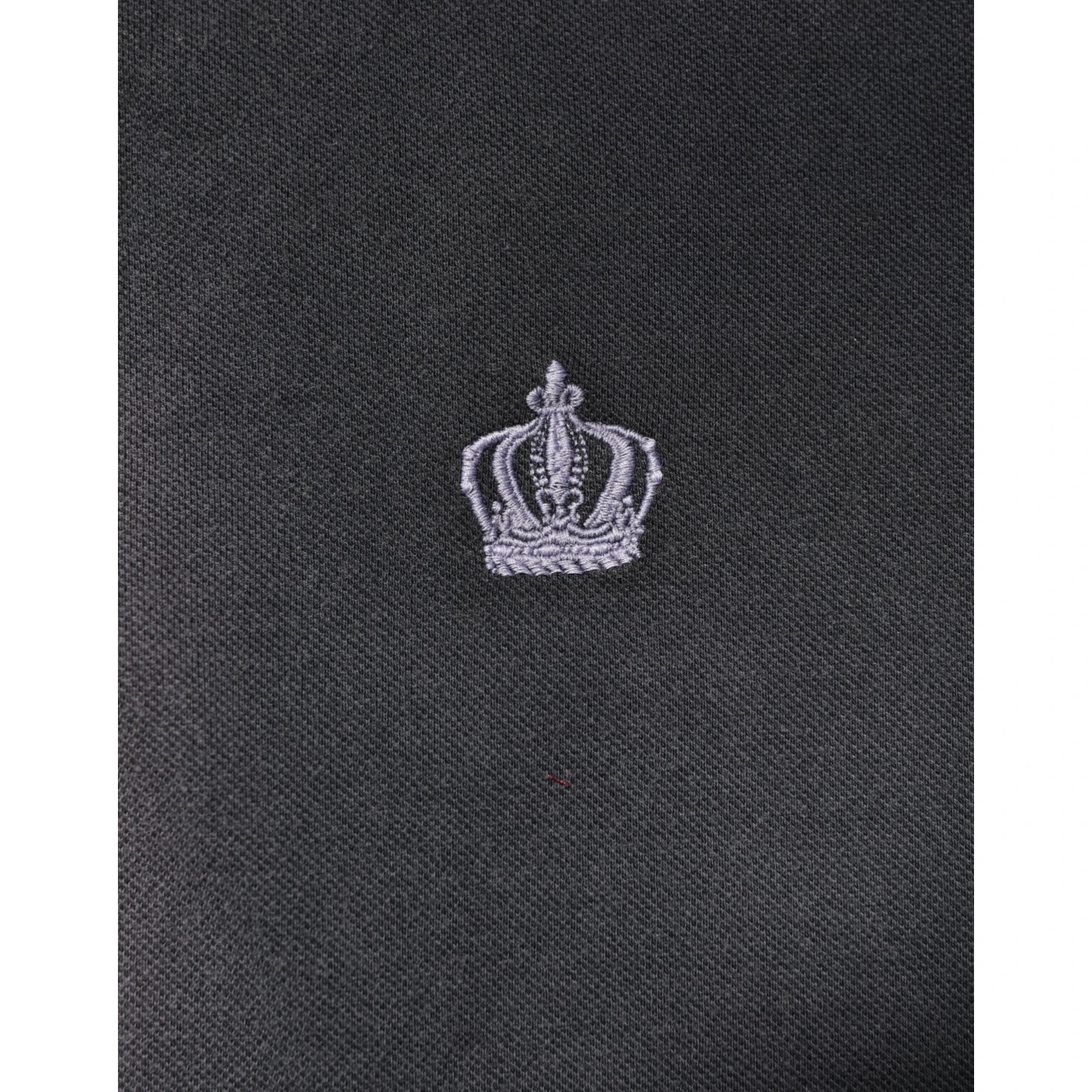 Gray Cotton Crown Collared Men Polo T-shirt