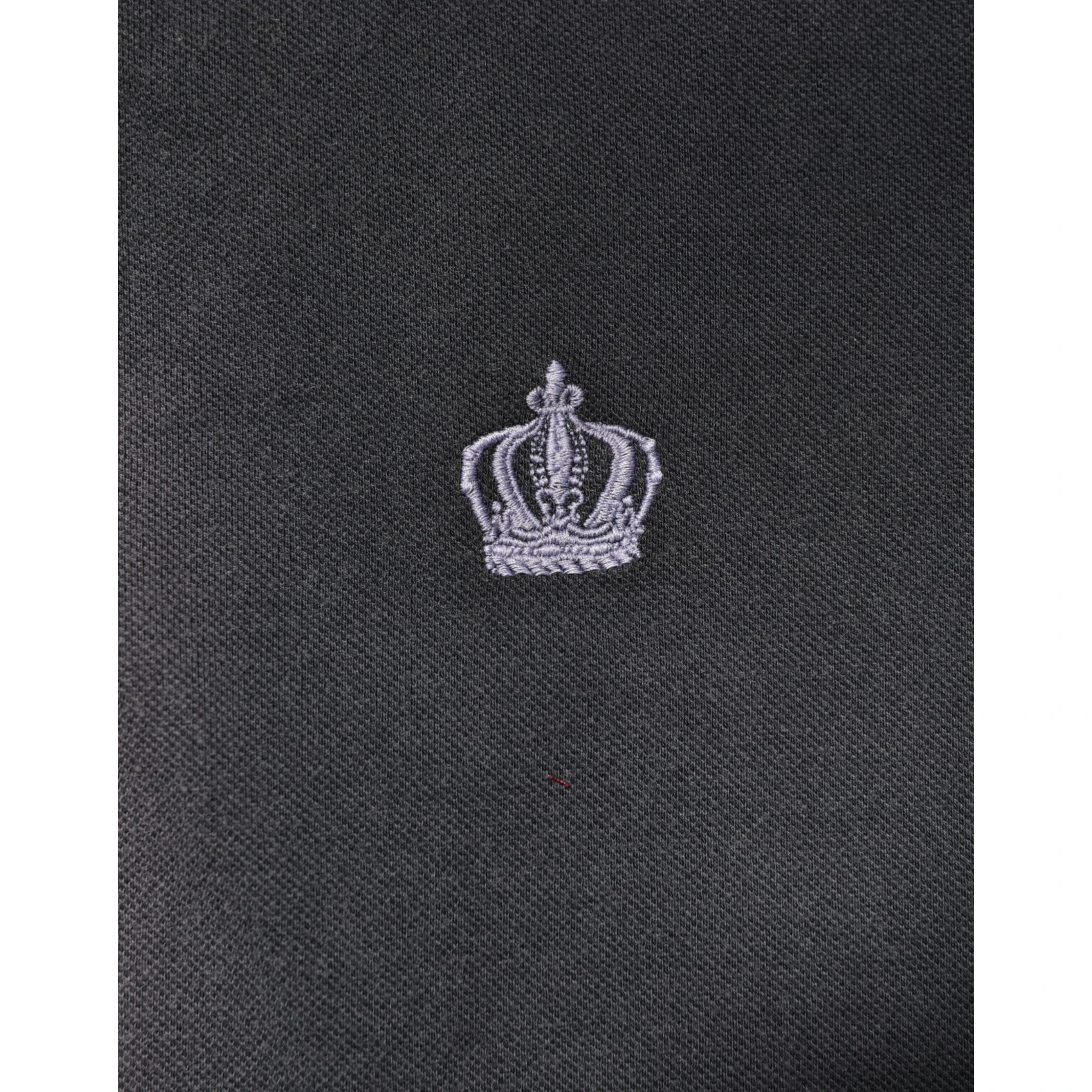 Gray Cotton Crown Collared Men Polo T-shirt
