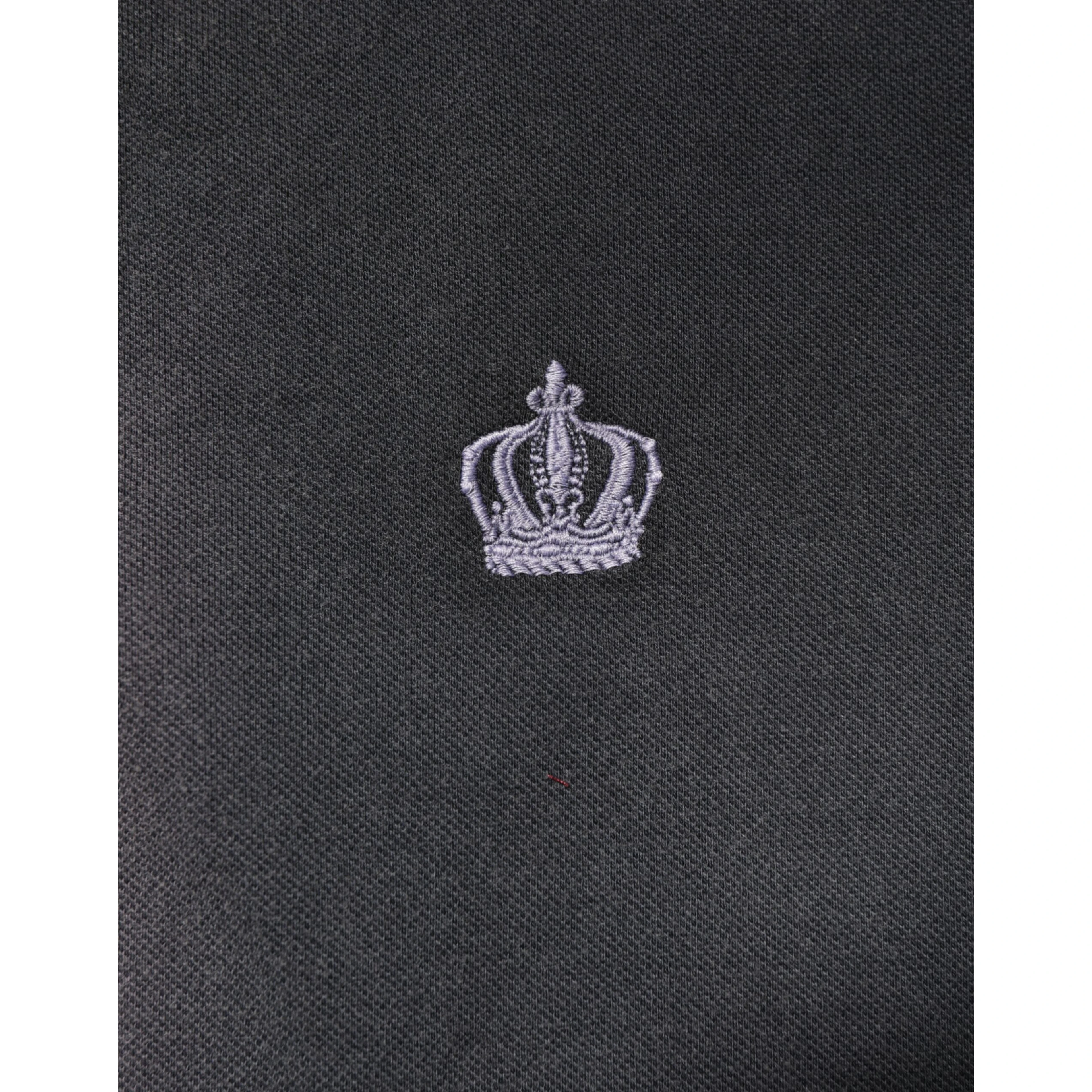 Gray Cotton Crown Collared Men Polo T-shirt