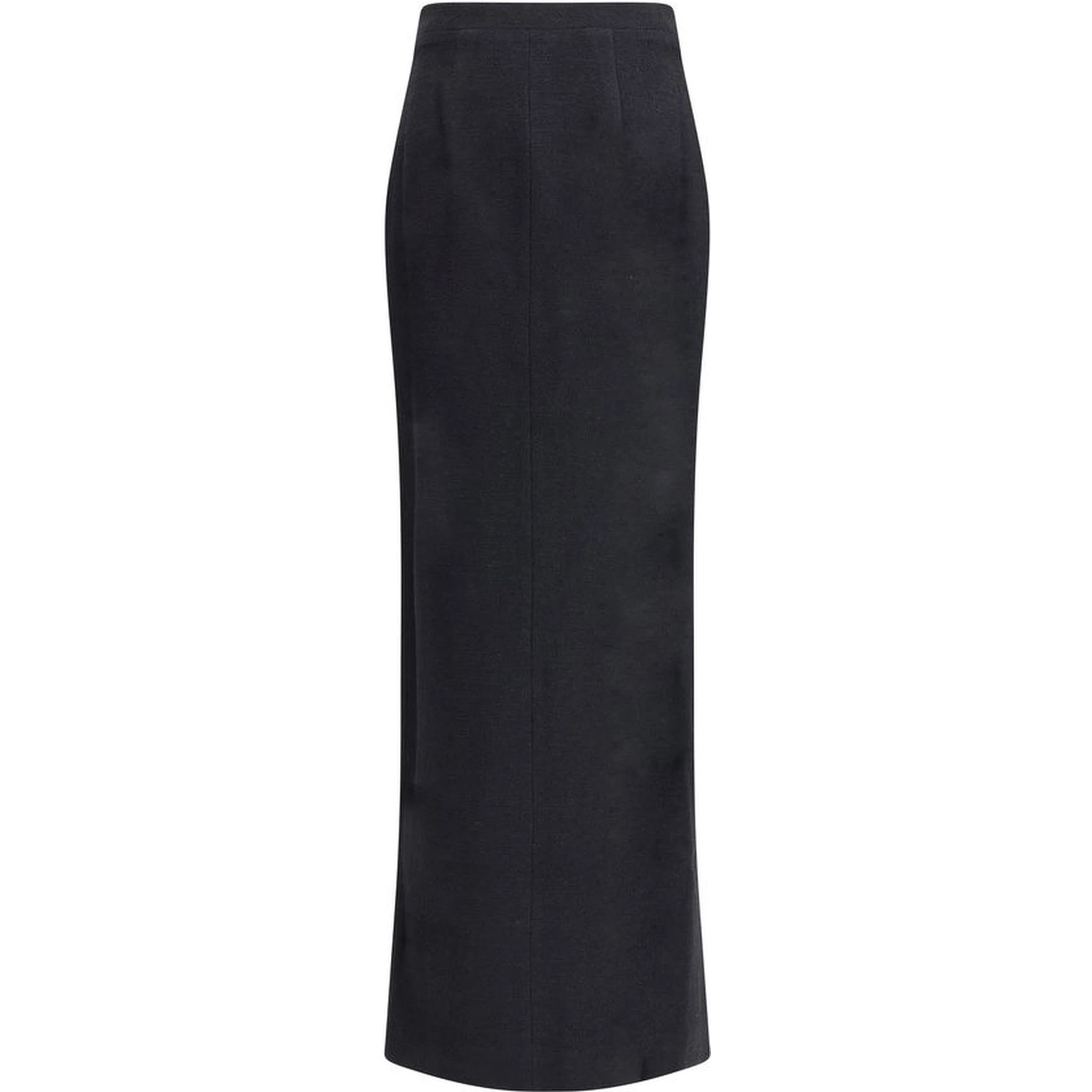 Black Fleece Wool Long Skirt