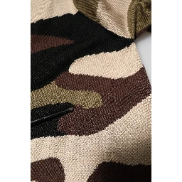 Camouflage Brown Silk Military Polo T-shirt