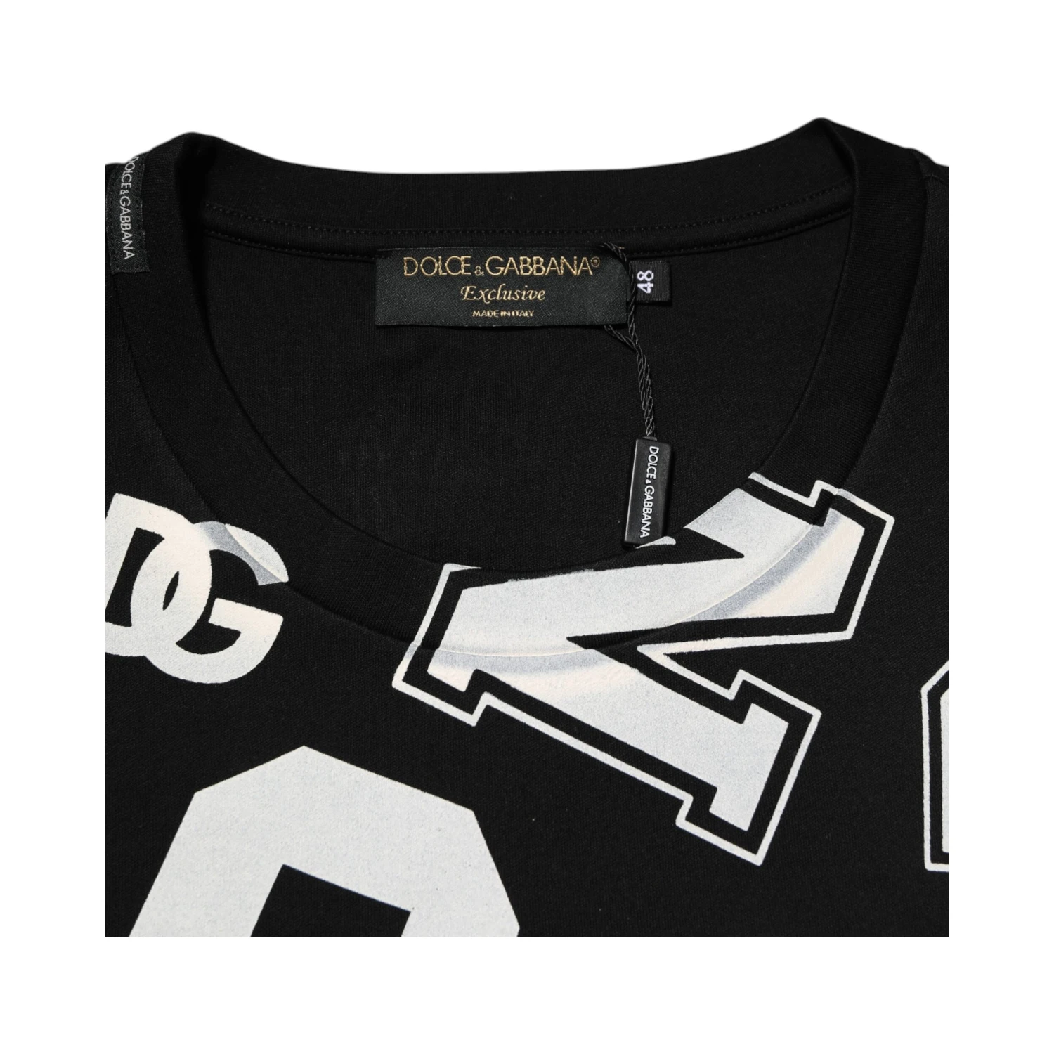 Black Cotton Letter Print Short Sleeve T-shirt