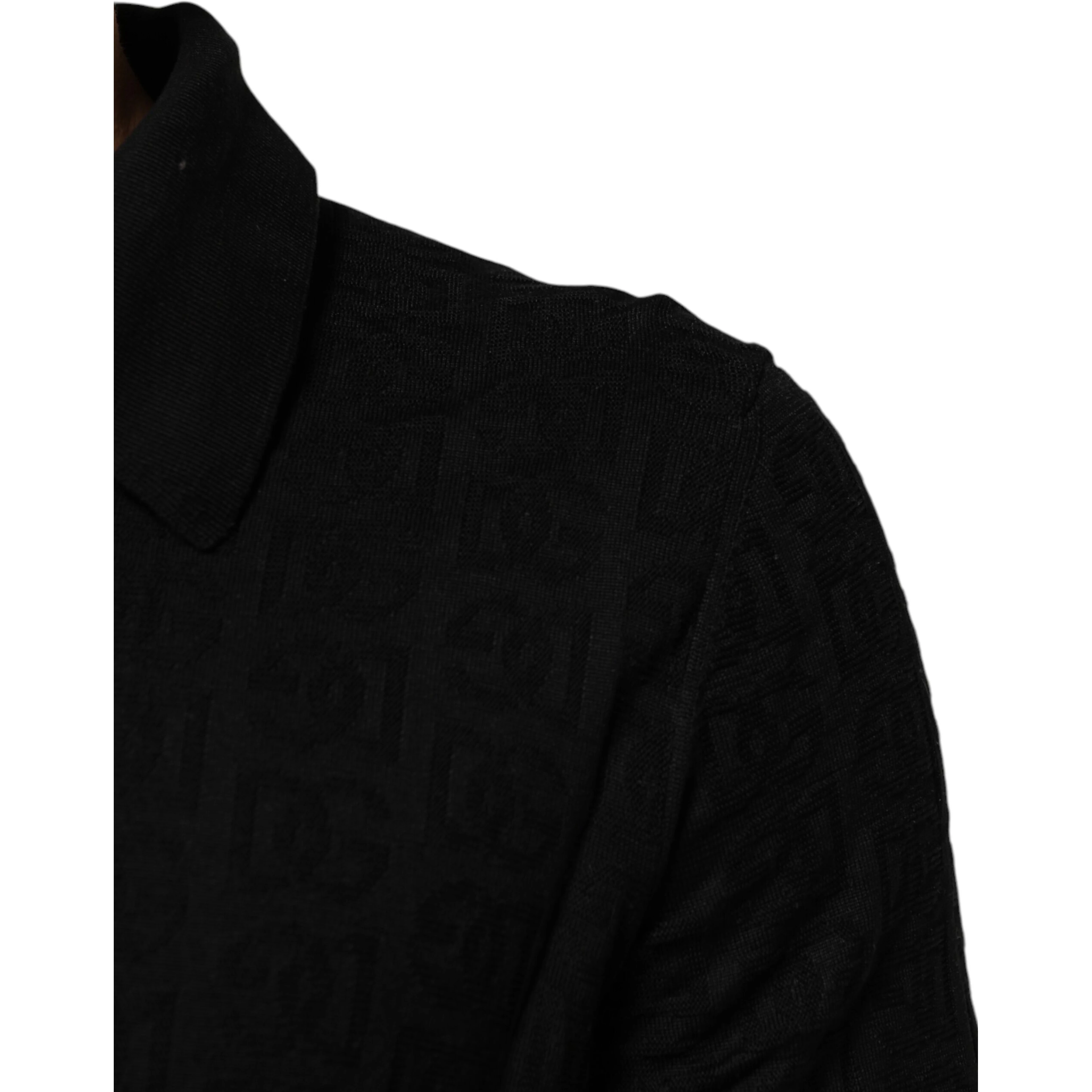 Black Silk Jacquard DG Polo Shirt T-shirt