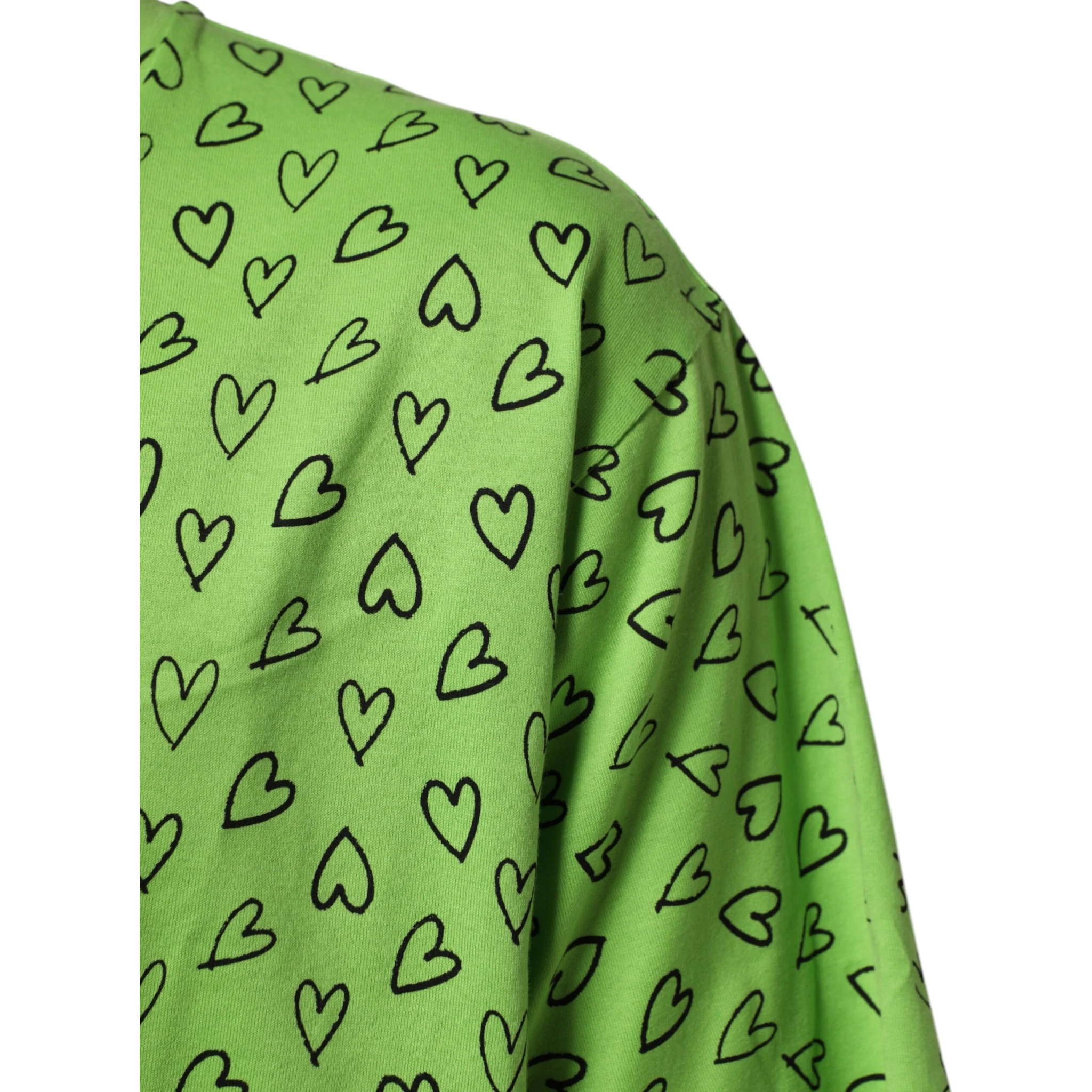 Green V-Neck DG Logo Heart Print T-shirt