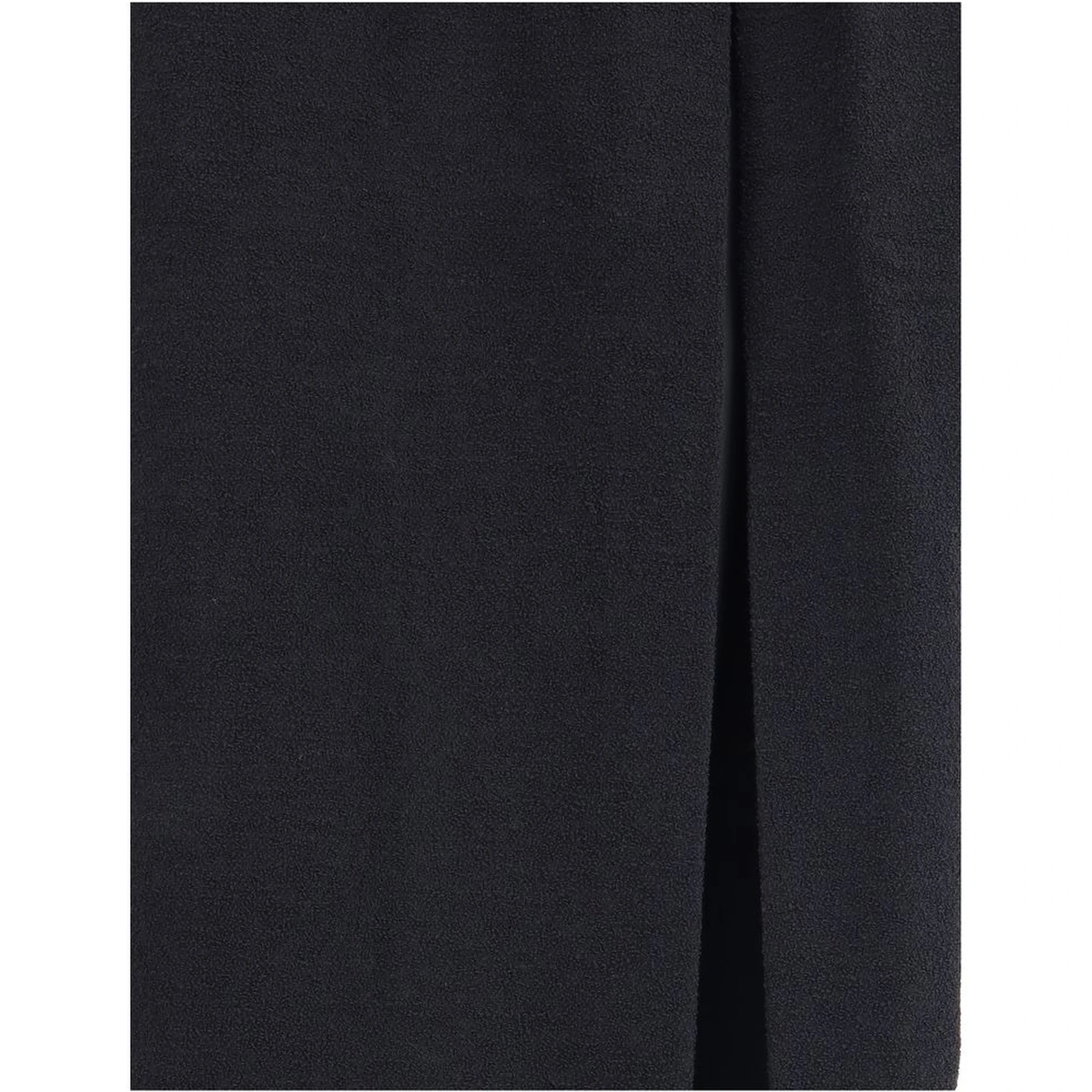 Black Fleece Wool Long Skirt