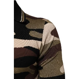 Camouflage Brown Silk MilitaryPolo T-shirt
