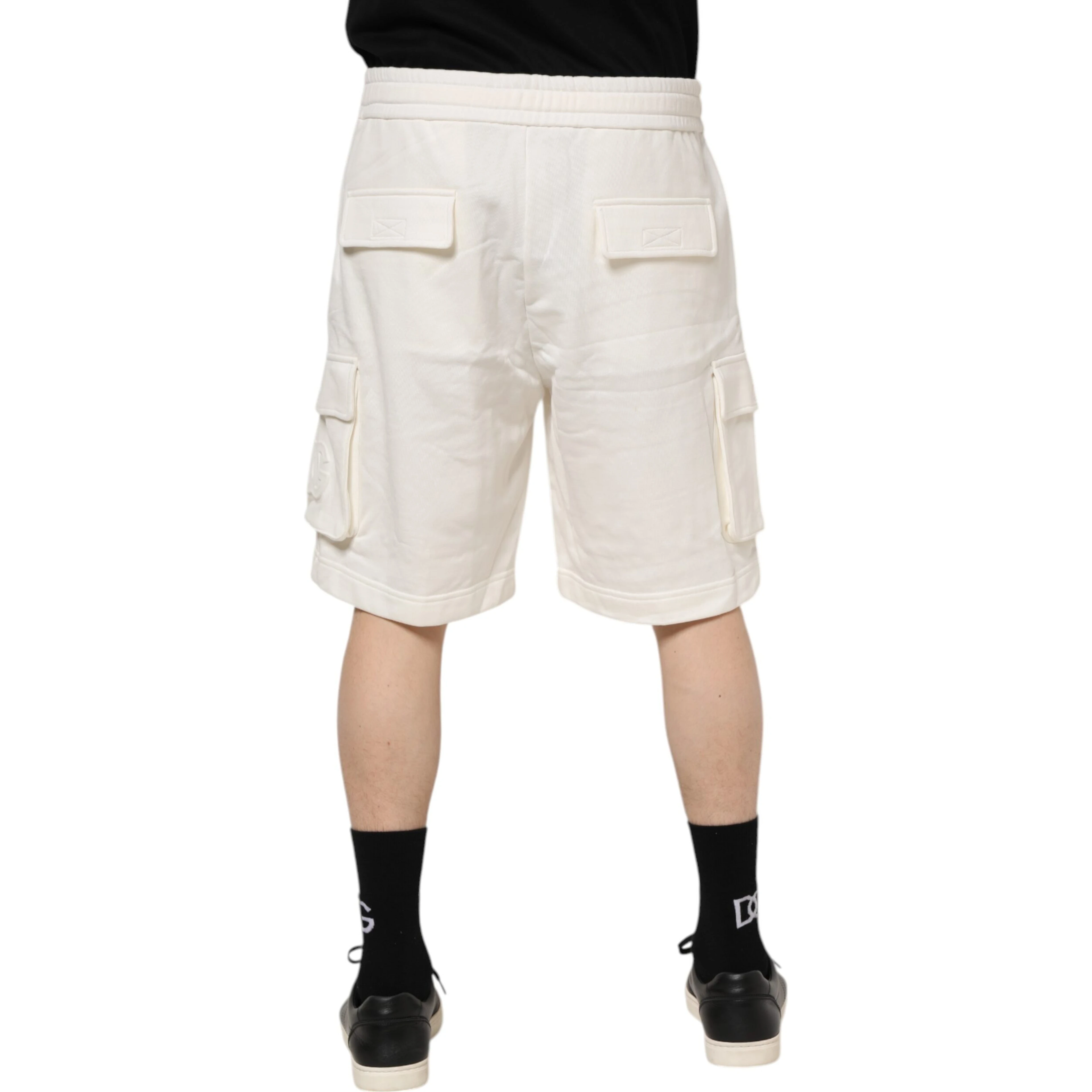 White Cotton Cargo Bermuda Sweatshorts Shorts