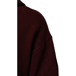 Burgundy Cotton Plaid Lined Men Hoodie Sweater