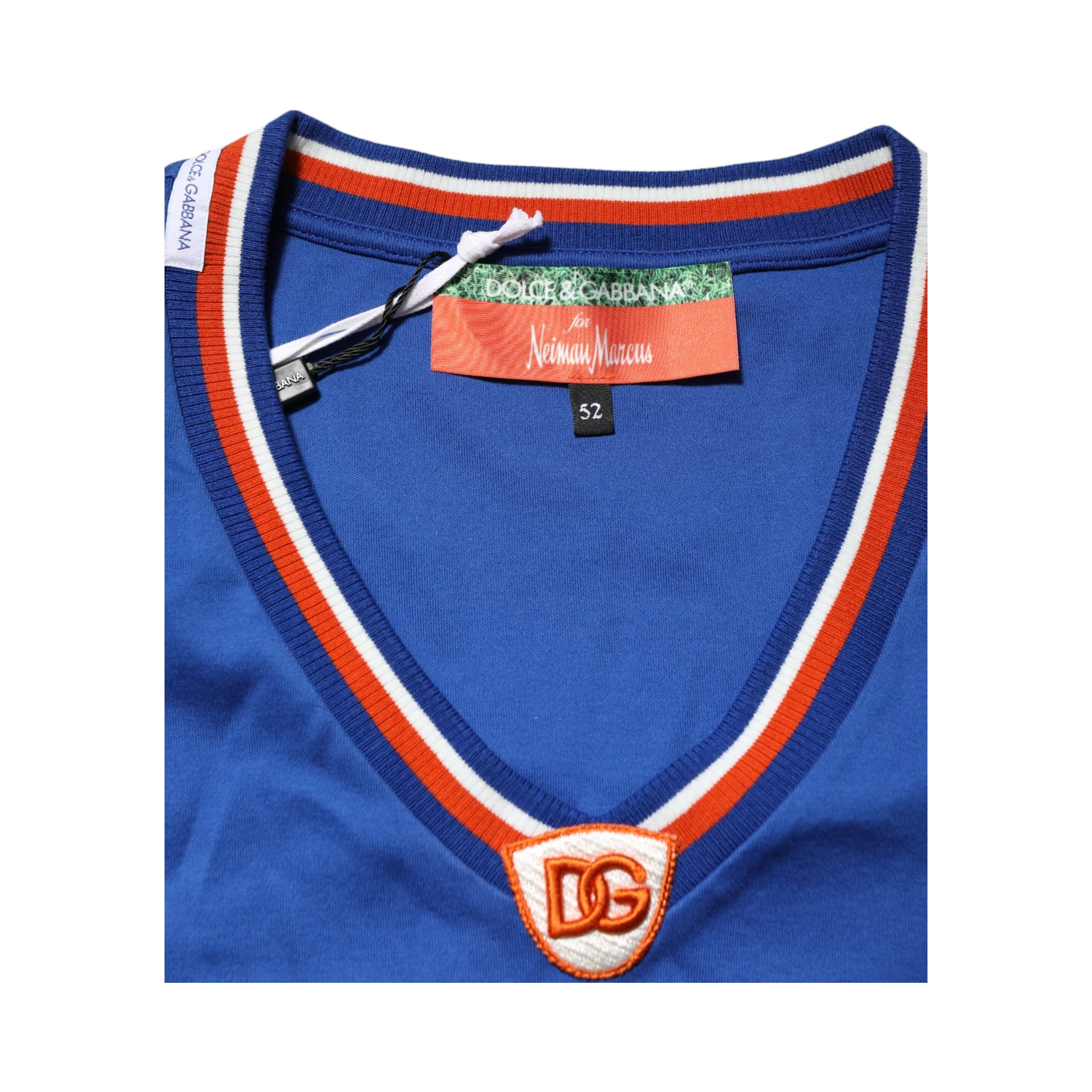 Blue Cotton DG Logo Mesh Jersey T-shirt