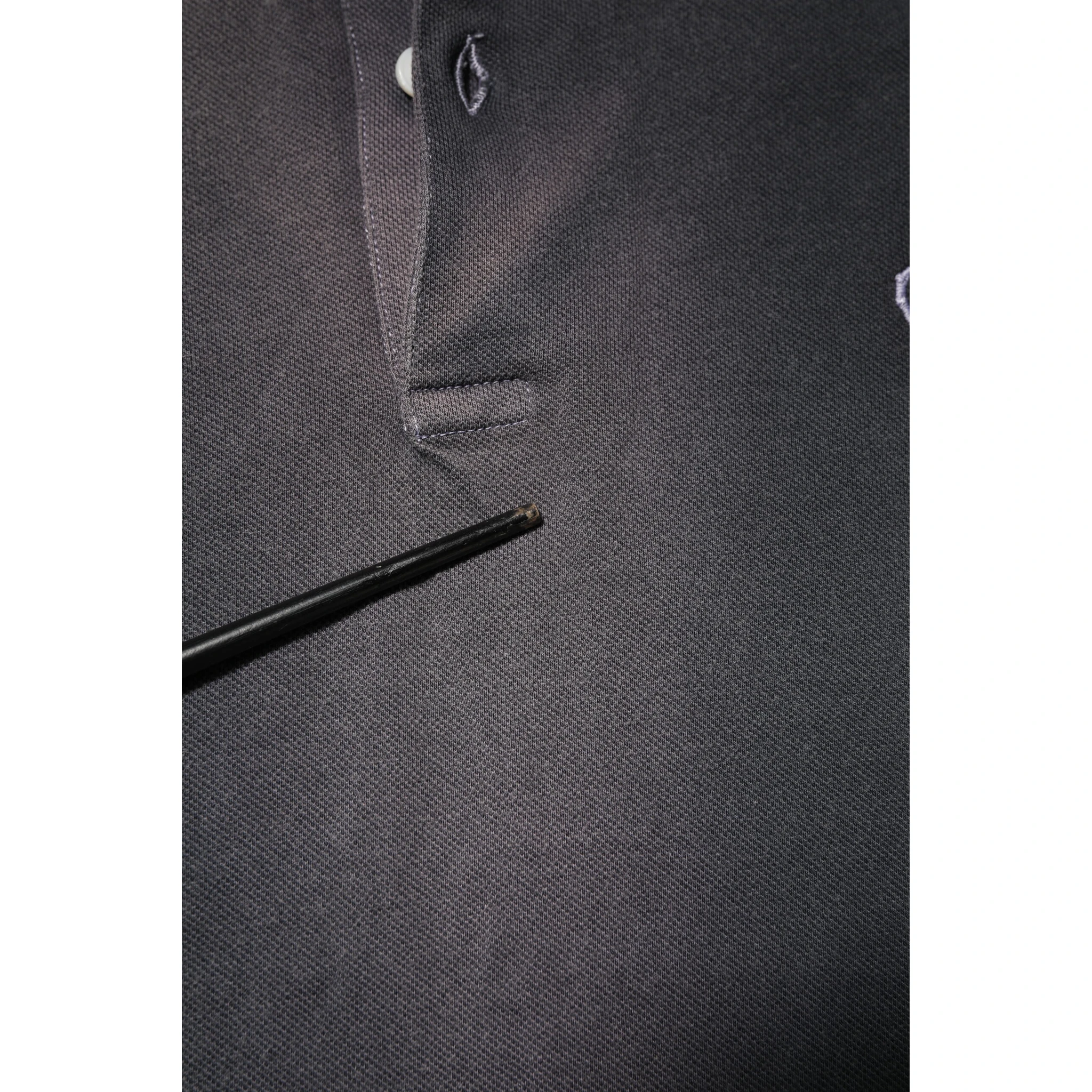 Gray Cotton Crown Collared Men Polo T-shirt