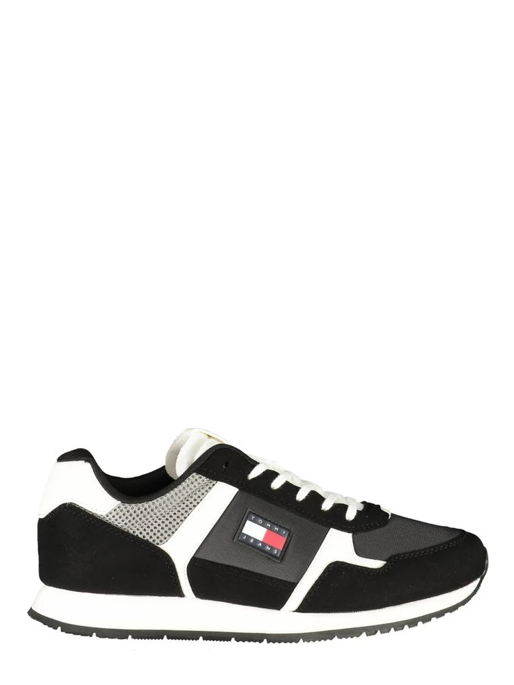 Black Polyester Men Sneaker