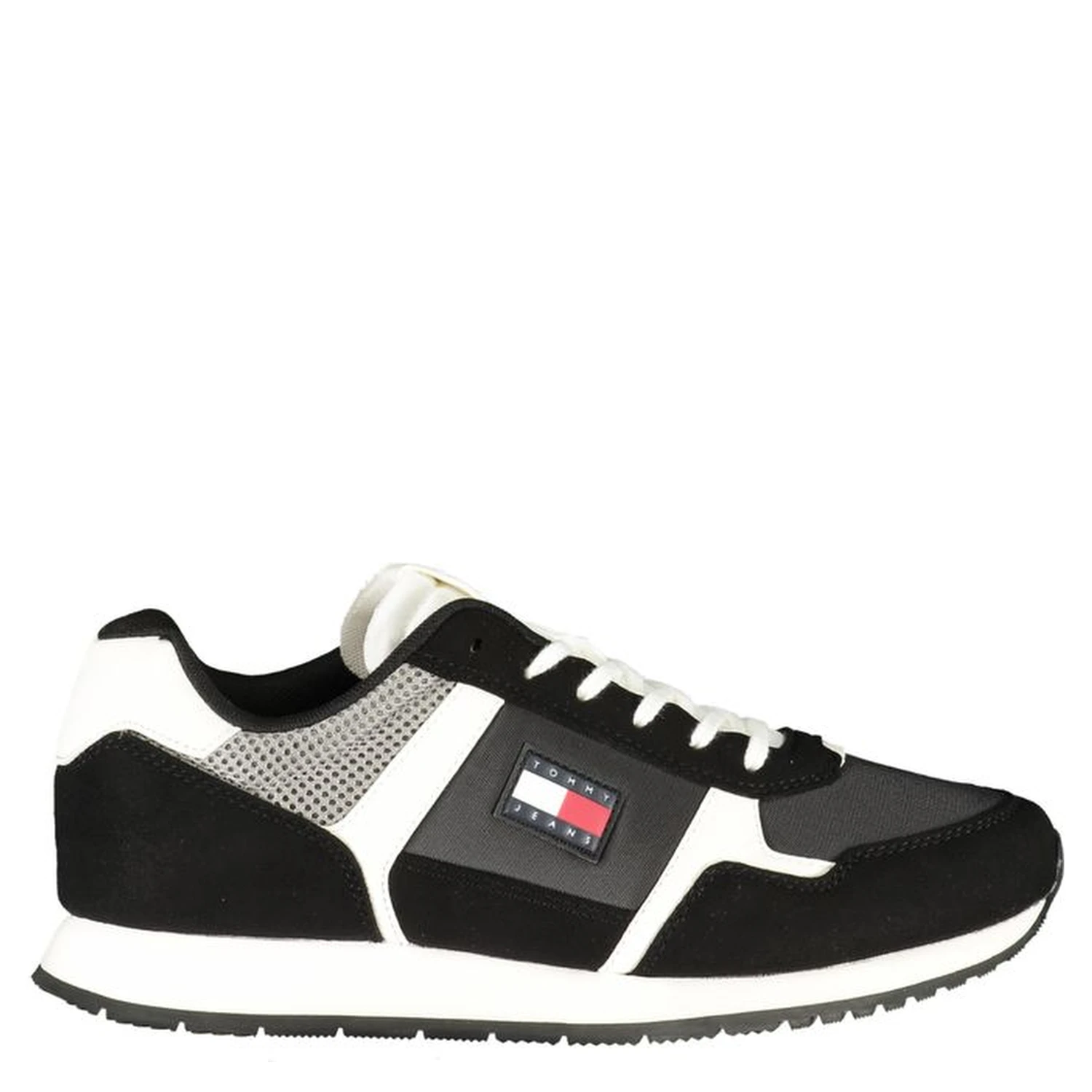 Black Polyester Men Sneaker