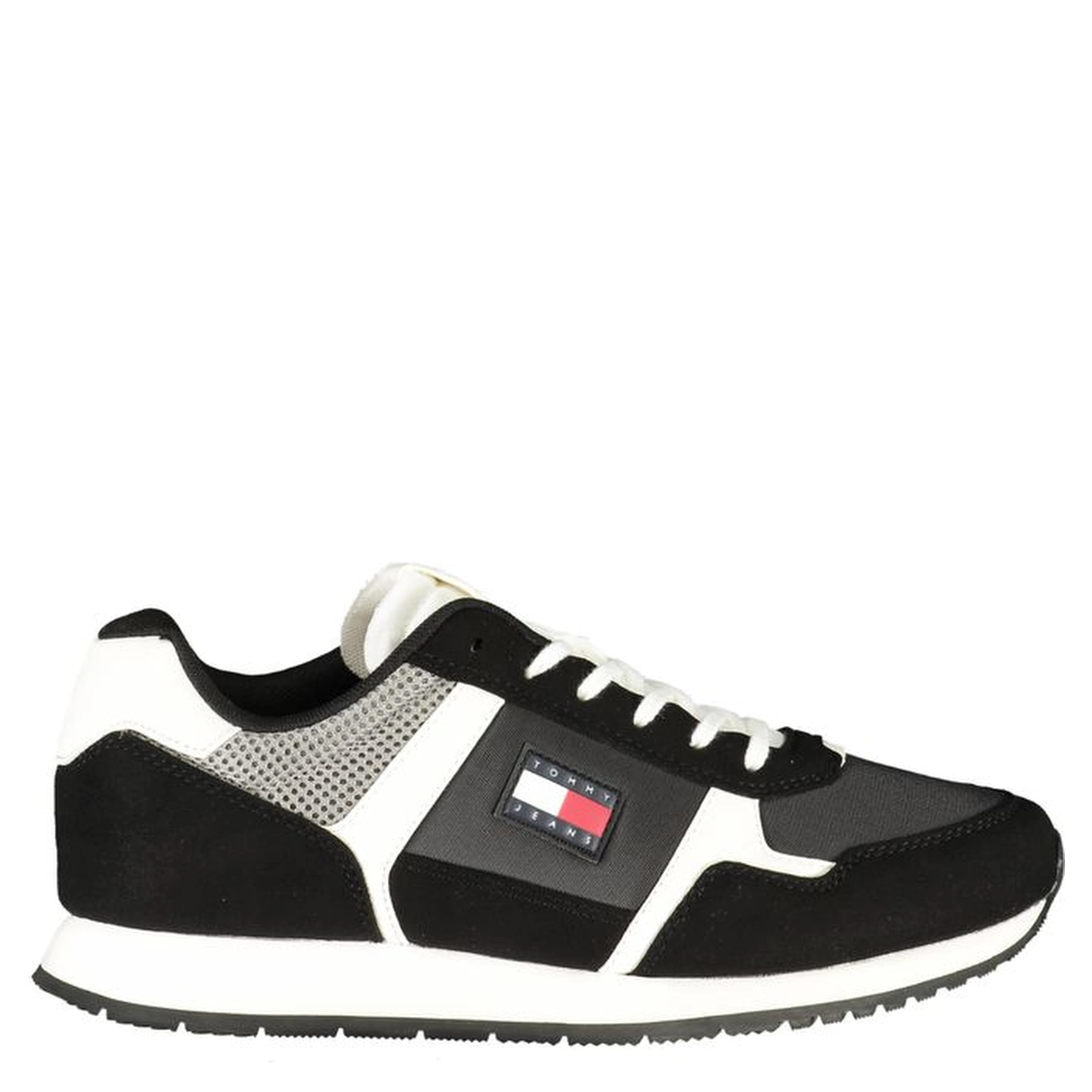 Black Polyester Men Sneaker
