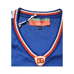 Blue Cotton DG Logo Mesh Jersey T-shirt