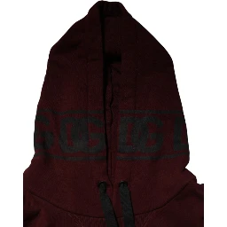 Burgundy Cotton Plaid Lined Men Hoodie Sweater
