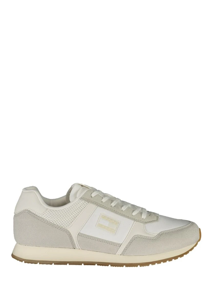 White Polyester Men Sneaker