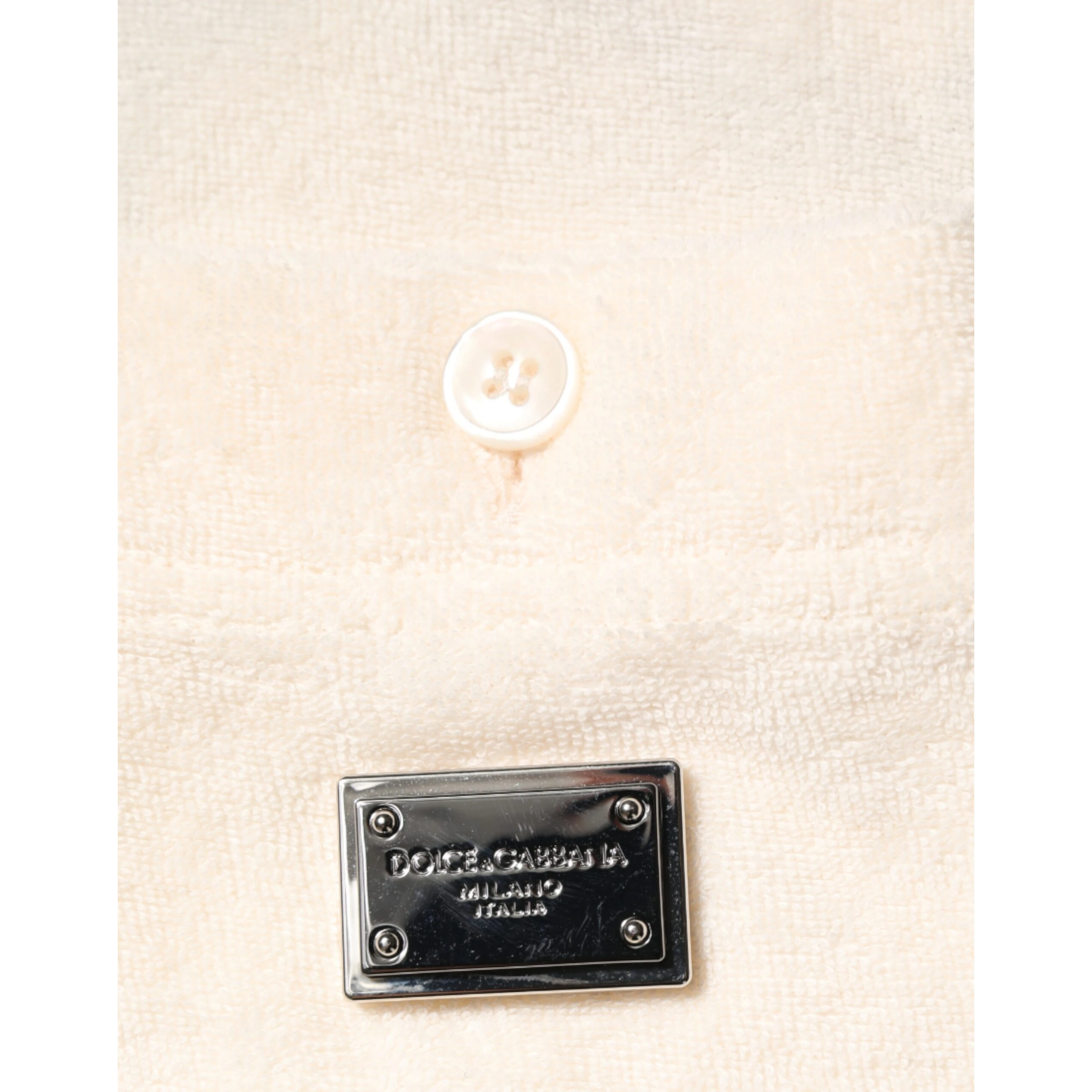 Ivory Cotton Terry Logo Pocket Polo T-shirt
