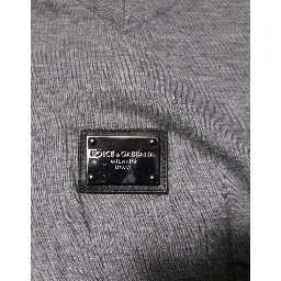 Gray Cotton Tattered Logo Patch Men T-shirt