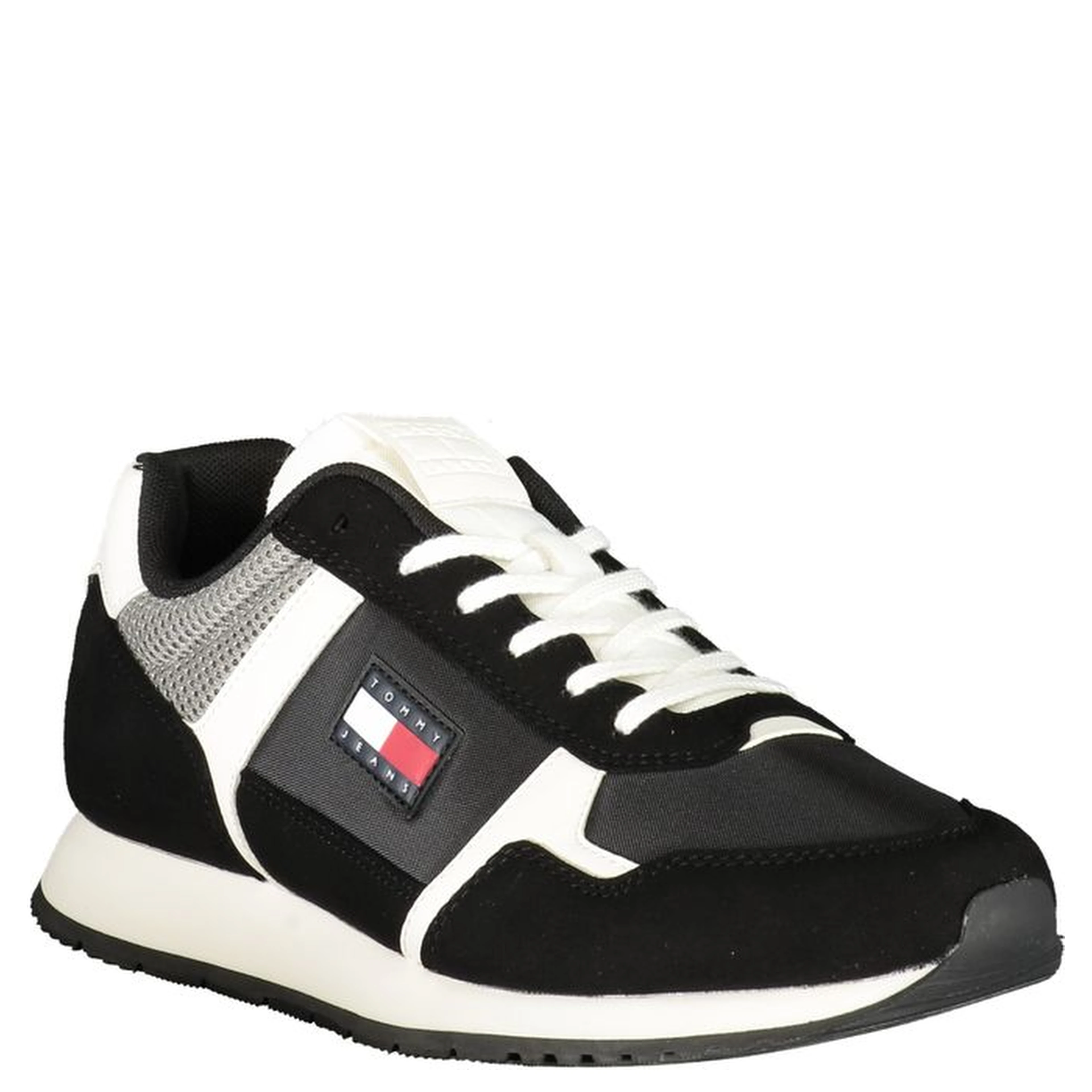 Black Polyester Men Sneaker