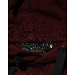 Burgundy Cotton Plaid Lined Men Hoodie Sweater