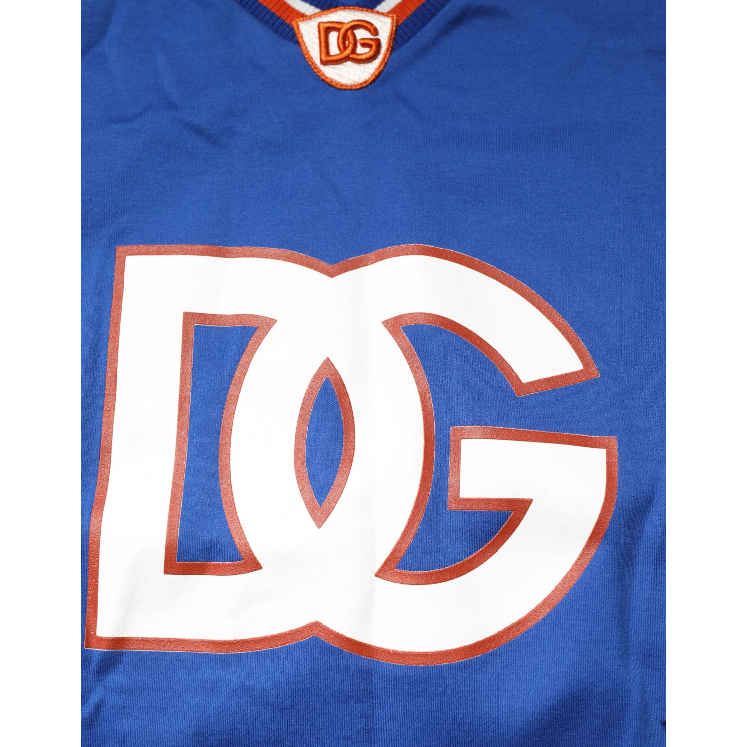 Blue Cotton DG Logo Mesh Jersey T-shirt