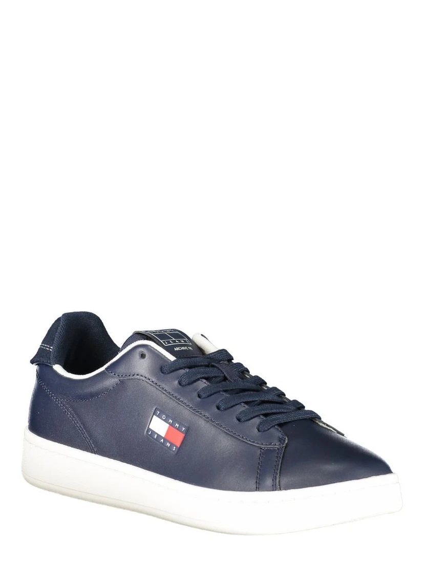 Blue Leather Men Sneaker