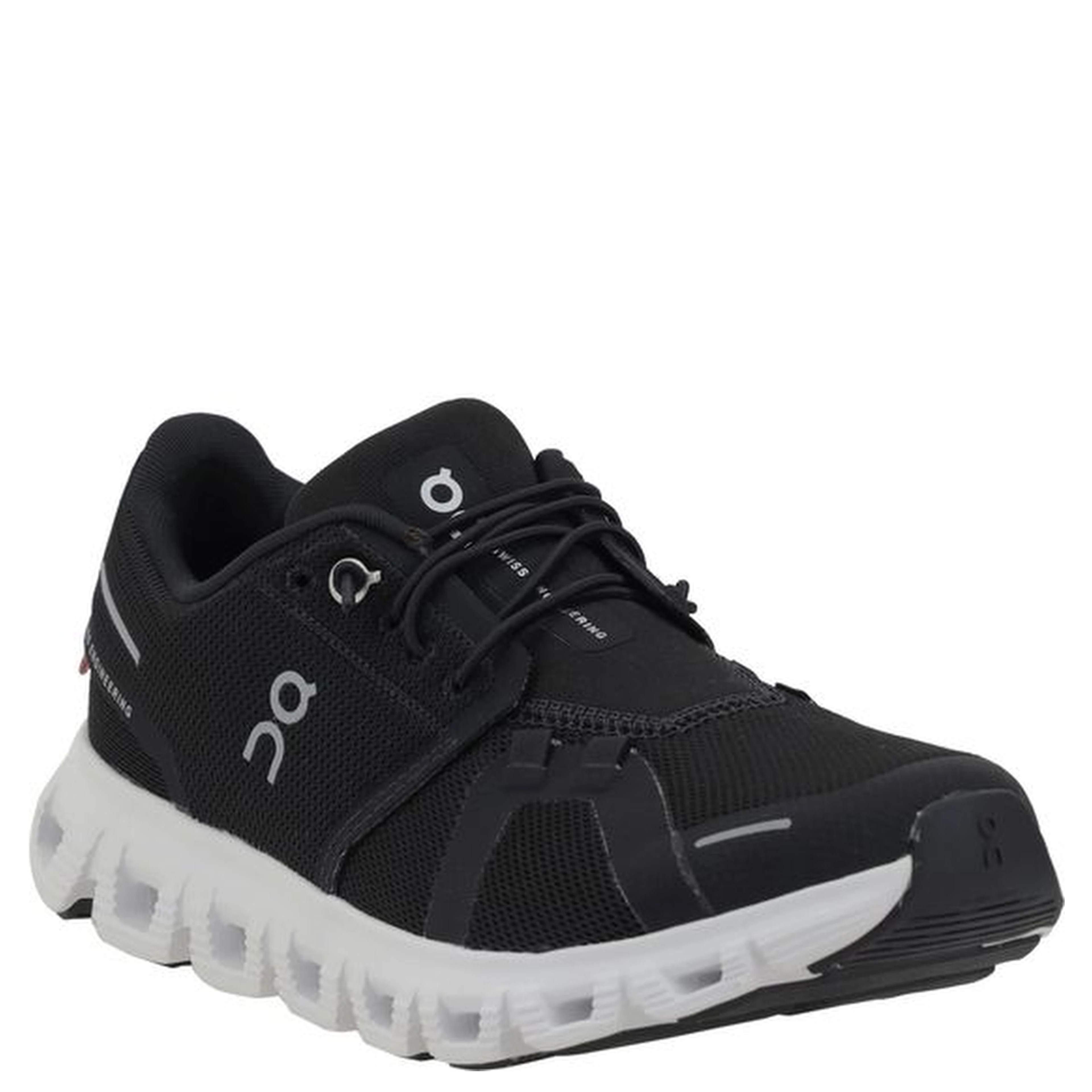 Black Polyester Athletic Sneakers