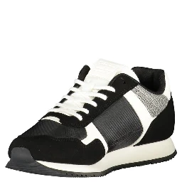 Black Polyester Men Sneaker
