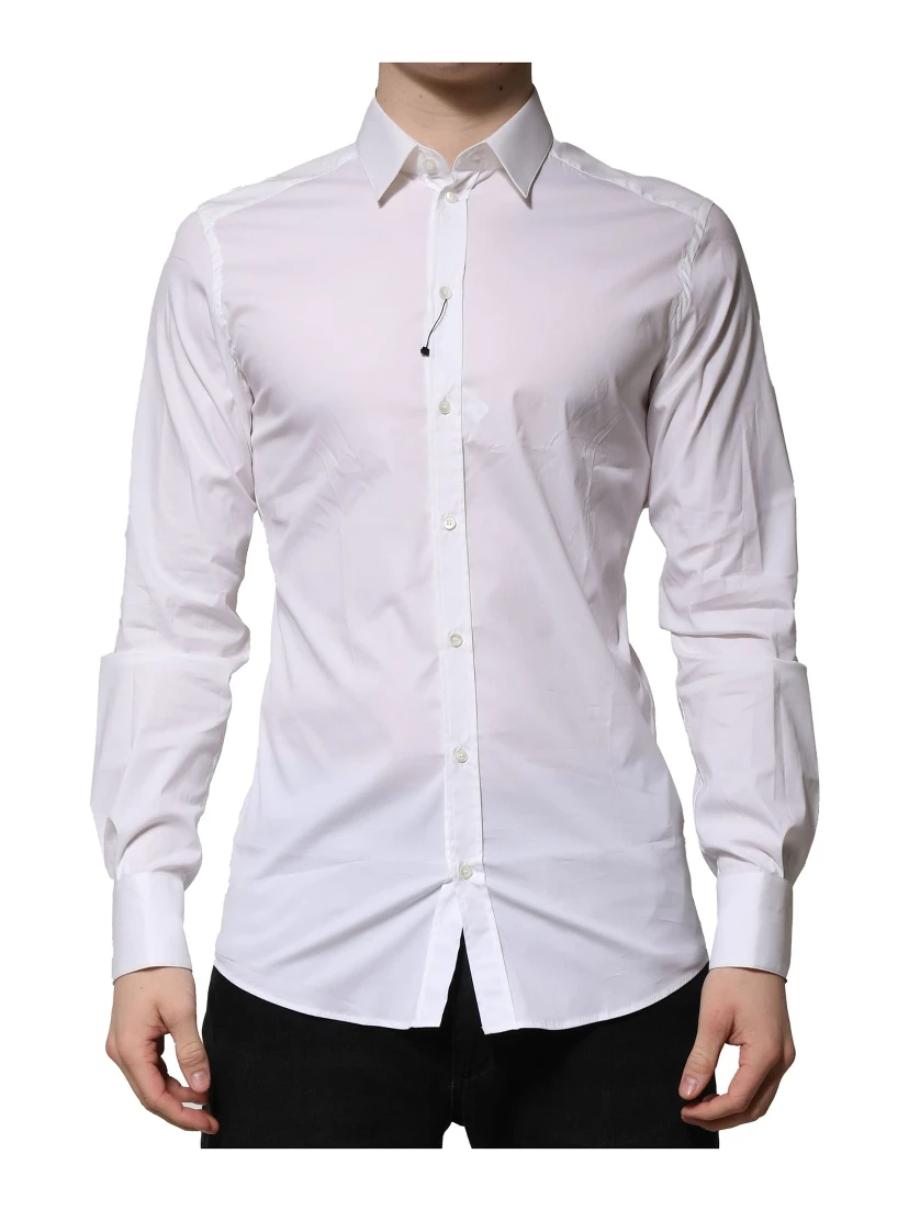 White Cotton GOLD Long Sleeves Formal Shirt