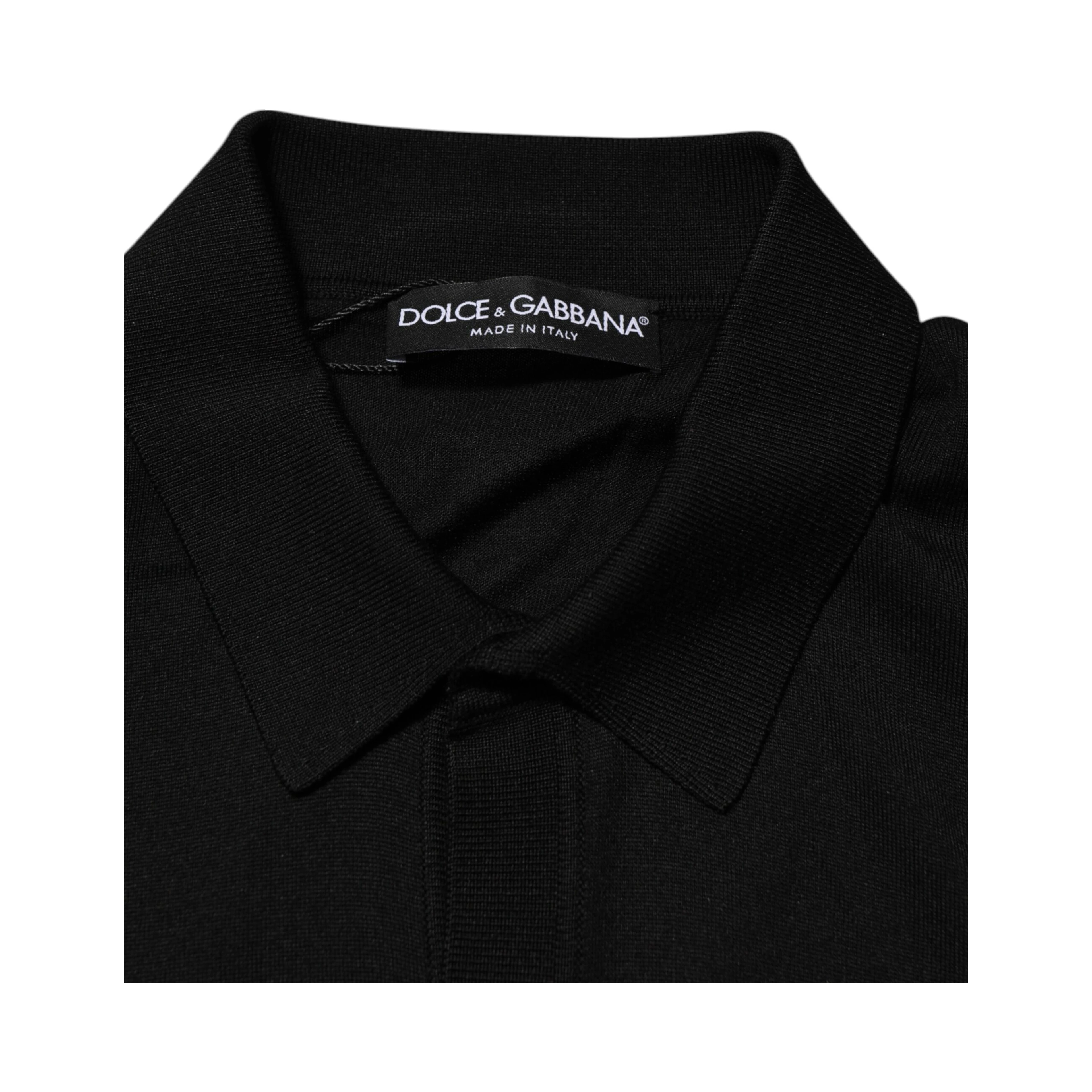Black Silk Button Up Lightweight Sweater