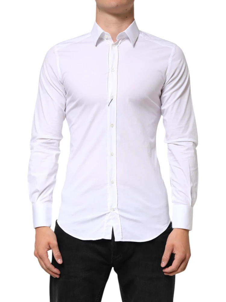 White GOLD Cotton Long Sleeves Dress Men Shirt
