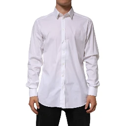 White Cotton GOLD Long Sleeves Formal Shirt