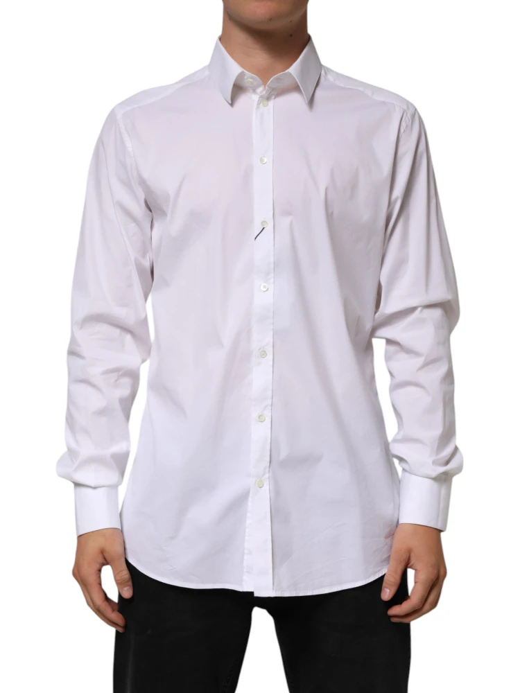 White Cotton GOLD Long Sleeves Formal Shirt