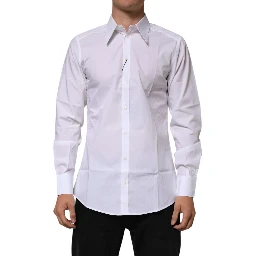 White Cotton Slim Fit Dress Formal Men Shirt