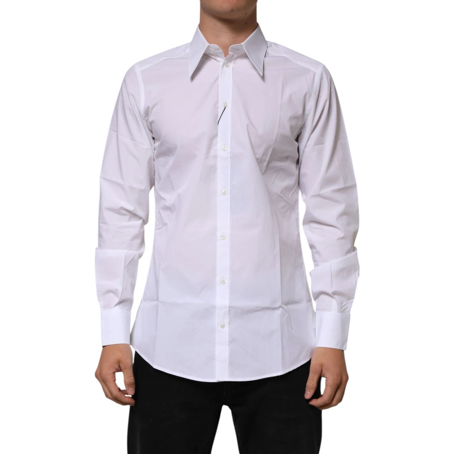 White Cotton Slim Fit Dress Formal Men Shirt
