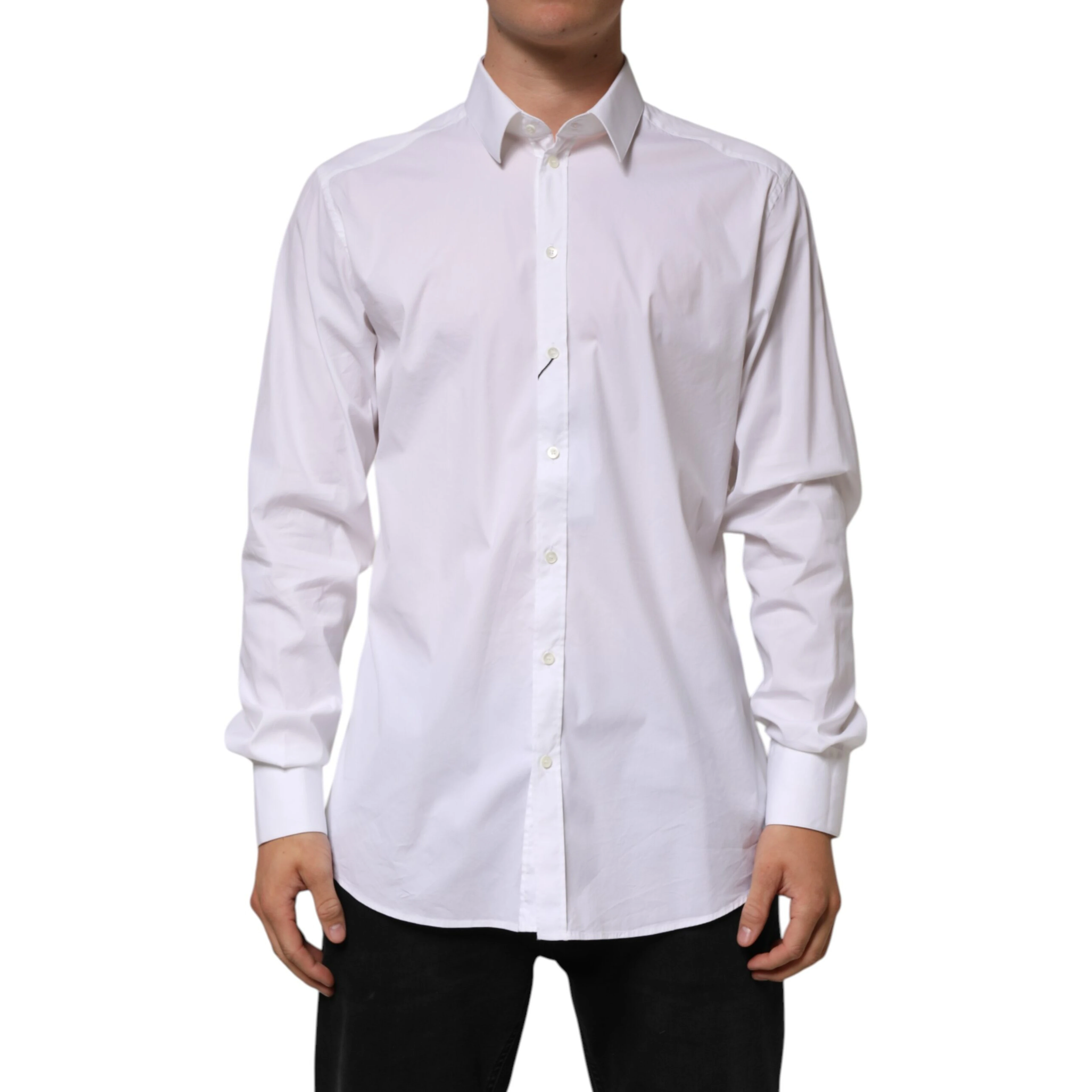 White Cotton GOLD Long Sleeves Formal Shirt