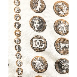 Silk Ivory Coin Print Logo Men Polo T-shirt