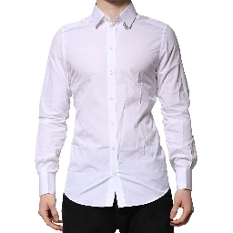 White Cotton GOLD Long Sleeves Formal Shirt